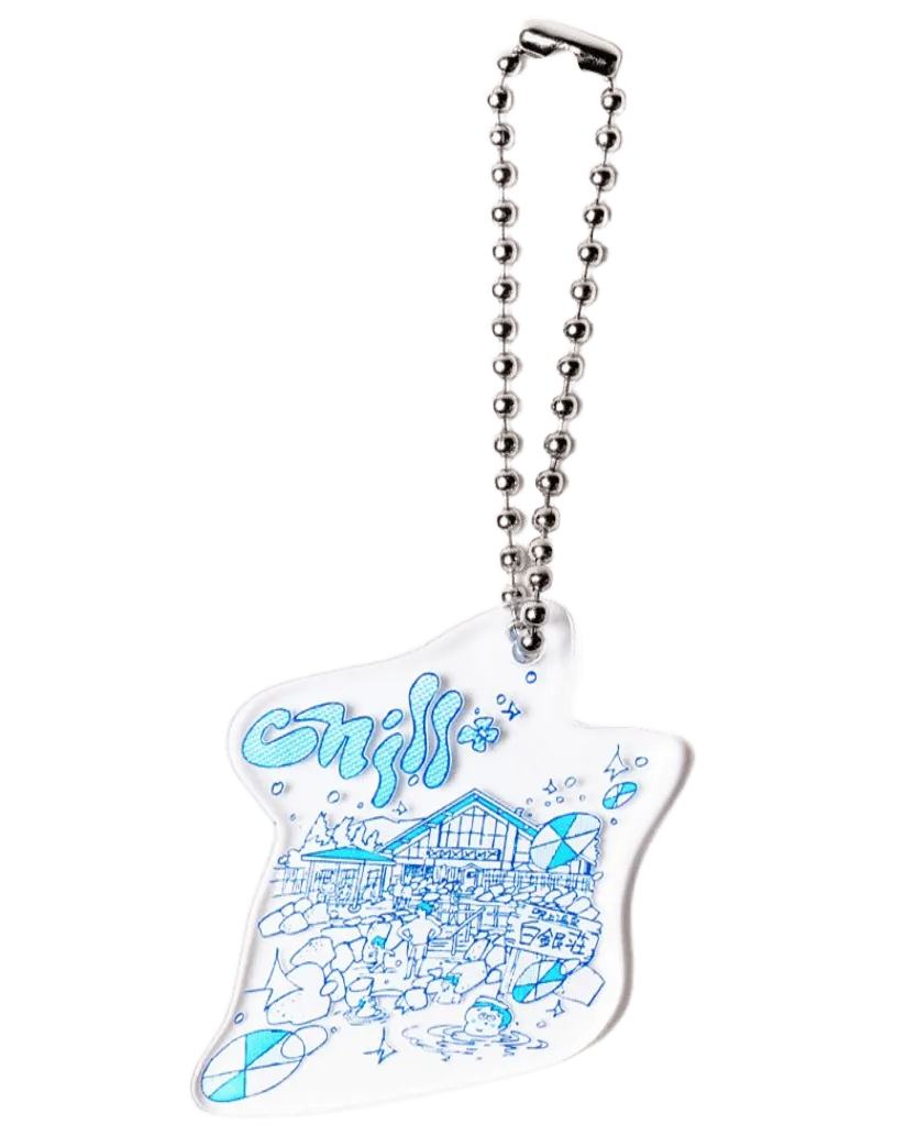 タナカカツキ描き下ろしイラスト入り！吹上温泉保養センター 白銀荘×Chill+ アクリルキーホルダー（小）