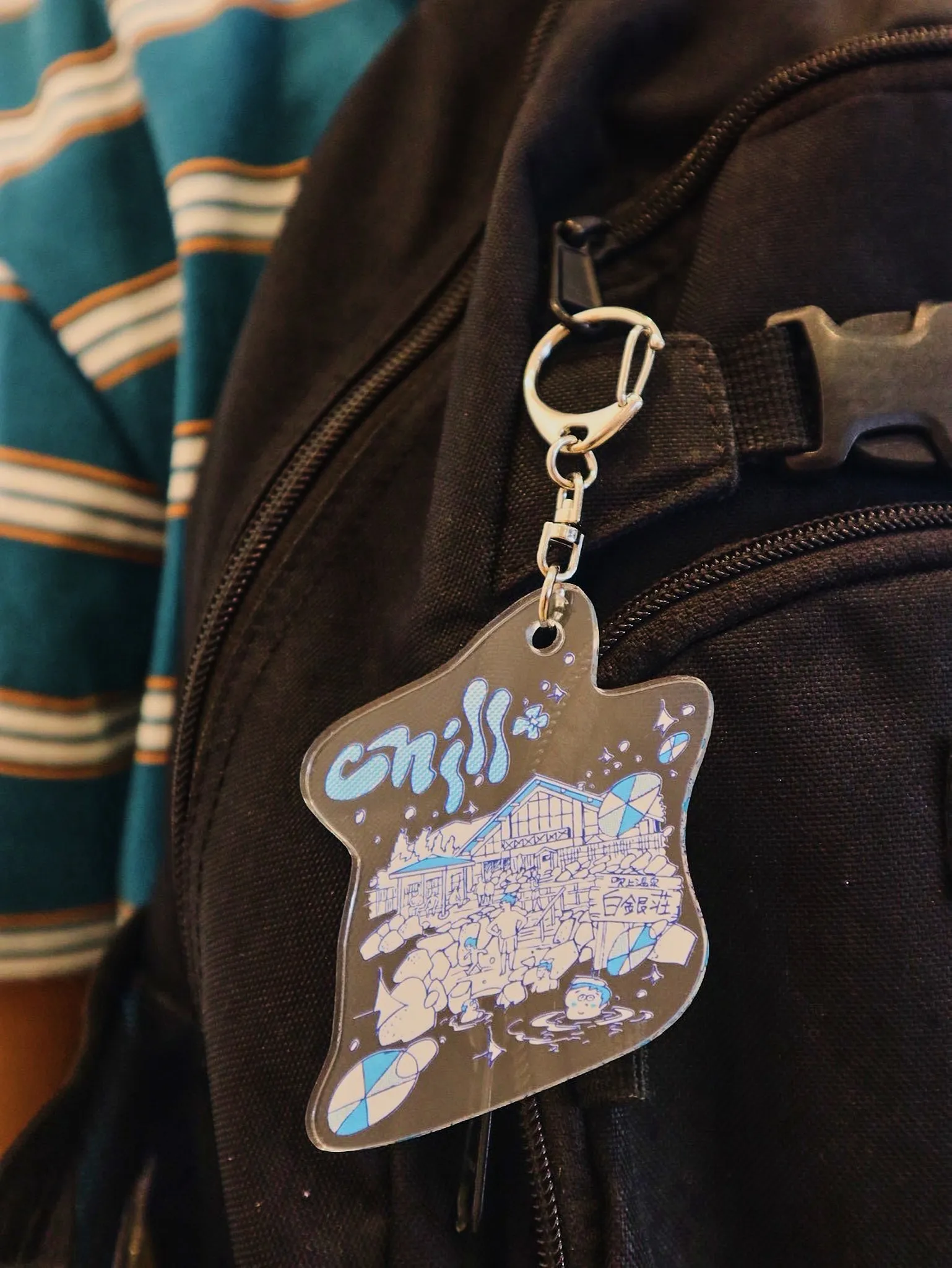 タナカカツキ描き下ろしイラスト入り！吹上温泉保養センター 白銀荘×Chill+ アクリルキーホルダー（中）
